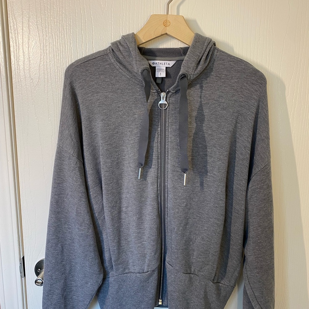 Athleta Gray Zip-Up Hoodie